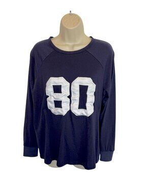 Edikted 80 Oversize Long Sleeve Cotton Graphic T-Shirt - Size S